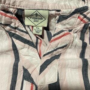 St. John's Bay Pink and Black Striped Top